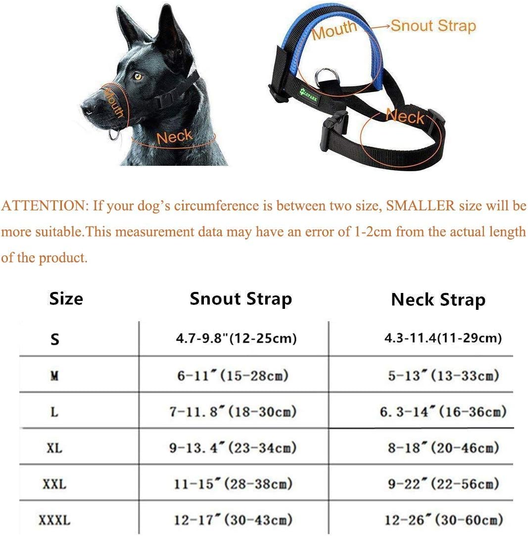 Lepark Nylon Dog zzle for Small,Medium, Dogs Prevent from Biting,Barking and Chewing,Adjustable Loop(L/Black