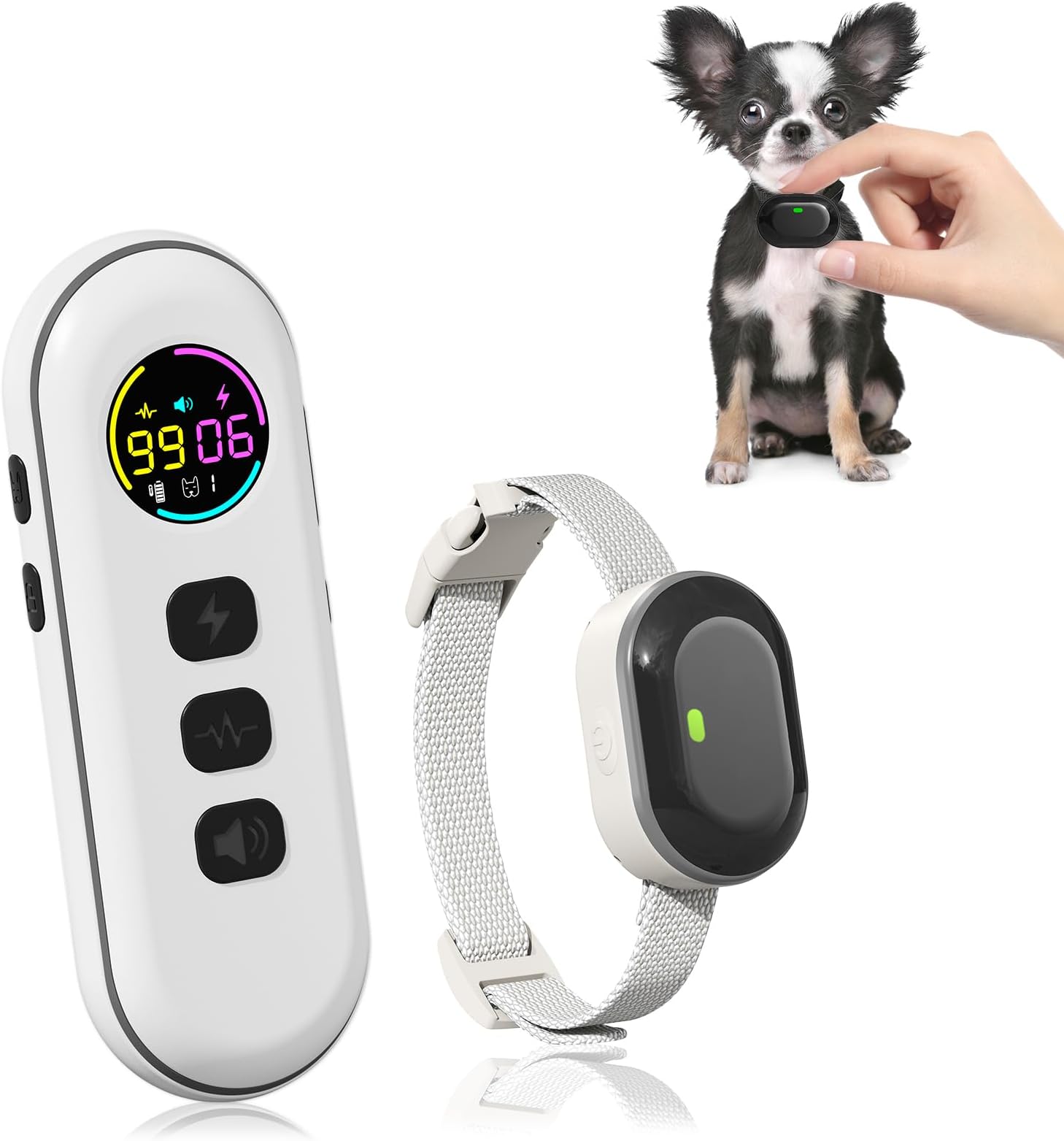 Ultra-Small Shock Collar, Ultra-Light Thin Dog Training Collar with 1300ft Remote, Tailored for Small Dogs 5-15lbs & Medium Dogs, 198-Level Precise Co