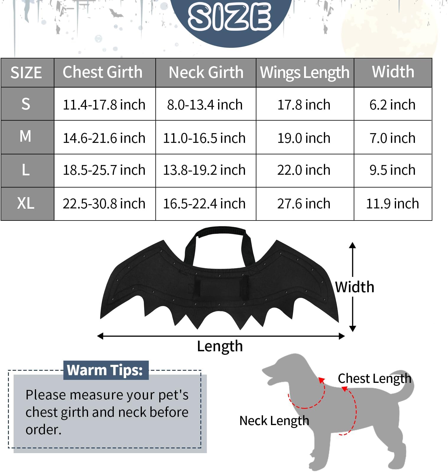 Malier Light Up Costume, 20 LED Dog Bat Wings Cosplay Costume with ple Lights Funny Halloween Clothes Thanksgiving Gifts for Dogs Puppy Cat