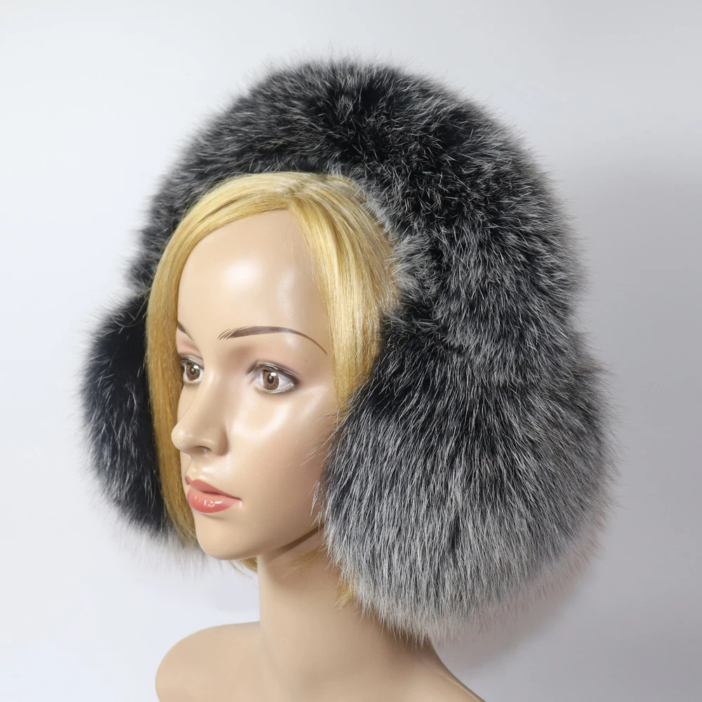 genuine fox fur earmuffs suitable for winter women warm natural raccoon fur earmuffs girls earmuffs warm genuine leather earmuffs plush earmuffs 24112