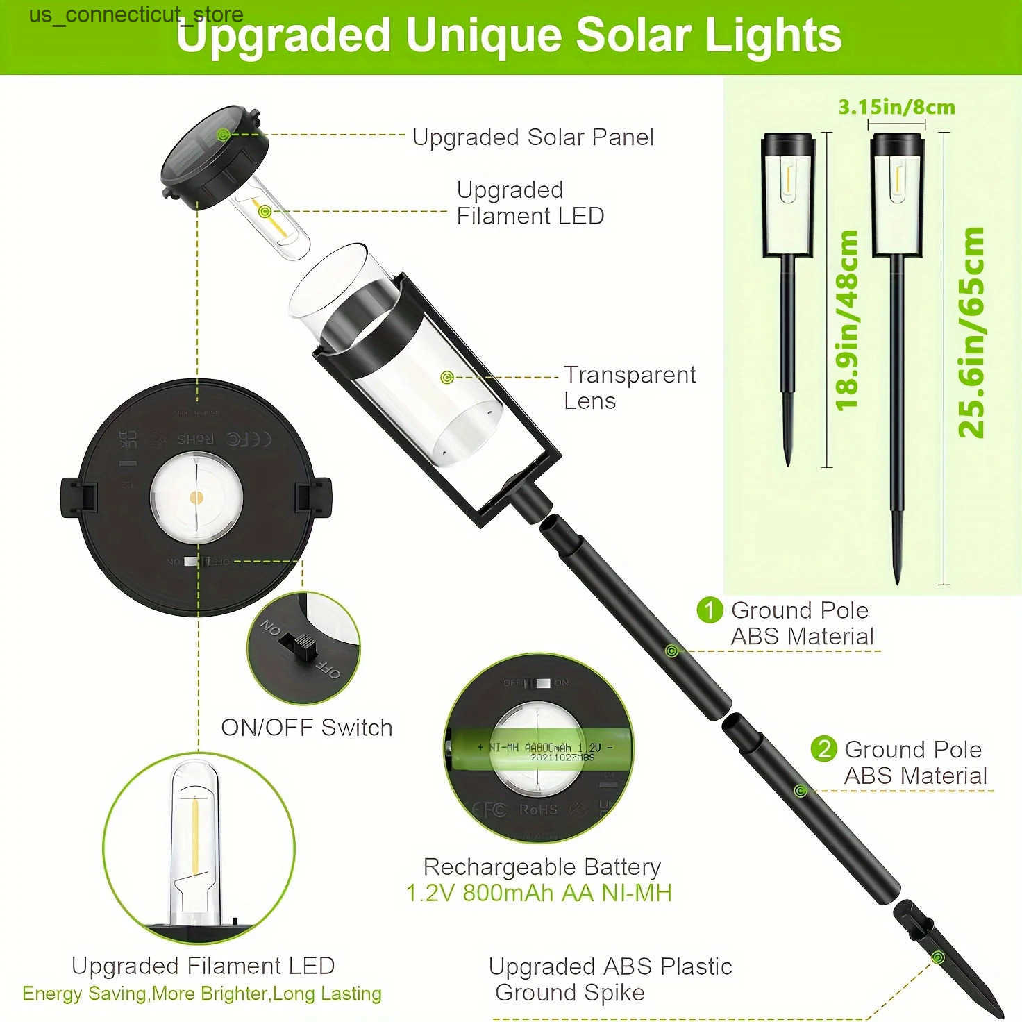 Solar Garden Lights 6/12 package includes outdoor solar path lights outdoor upgraded solar lights and automatic on/off solar landscape path lights L24