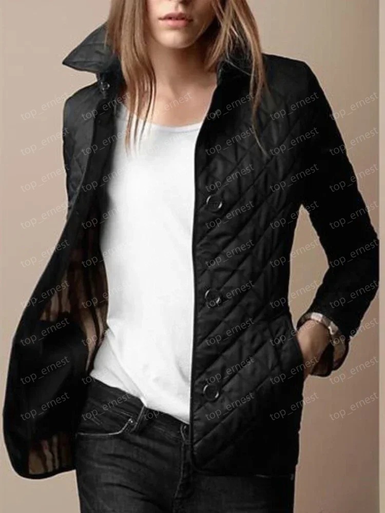 Winter Jacket Women Quilted Coat Turn-down Collar Jackets for Women Elegance Office Lady Single-breasted Warmth Streetwear