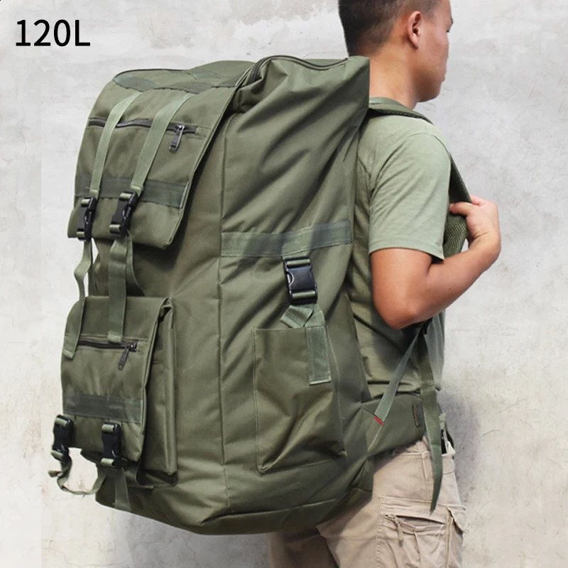 120L Large Capacity Military Tactical Backpack Outdoor Hiking Trekking Camping Travel Waterproof Knapsack Oxford Rucksack 80L 241127