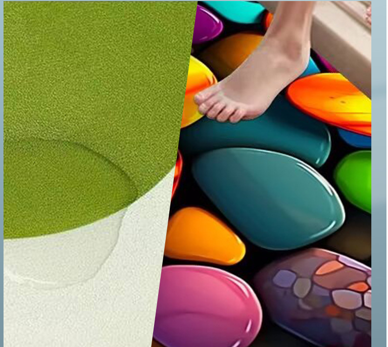 3D Three-dimensional Pebble Diatom Mud Bathroom Absorbent Mat Quick-absorption Non-slip Foot Mat Bathroom Kitchen Door Mat