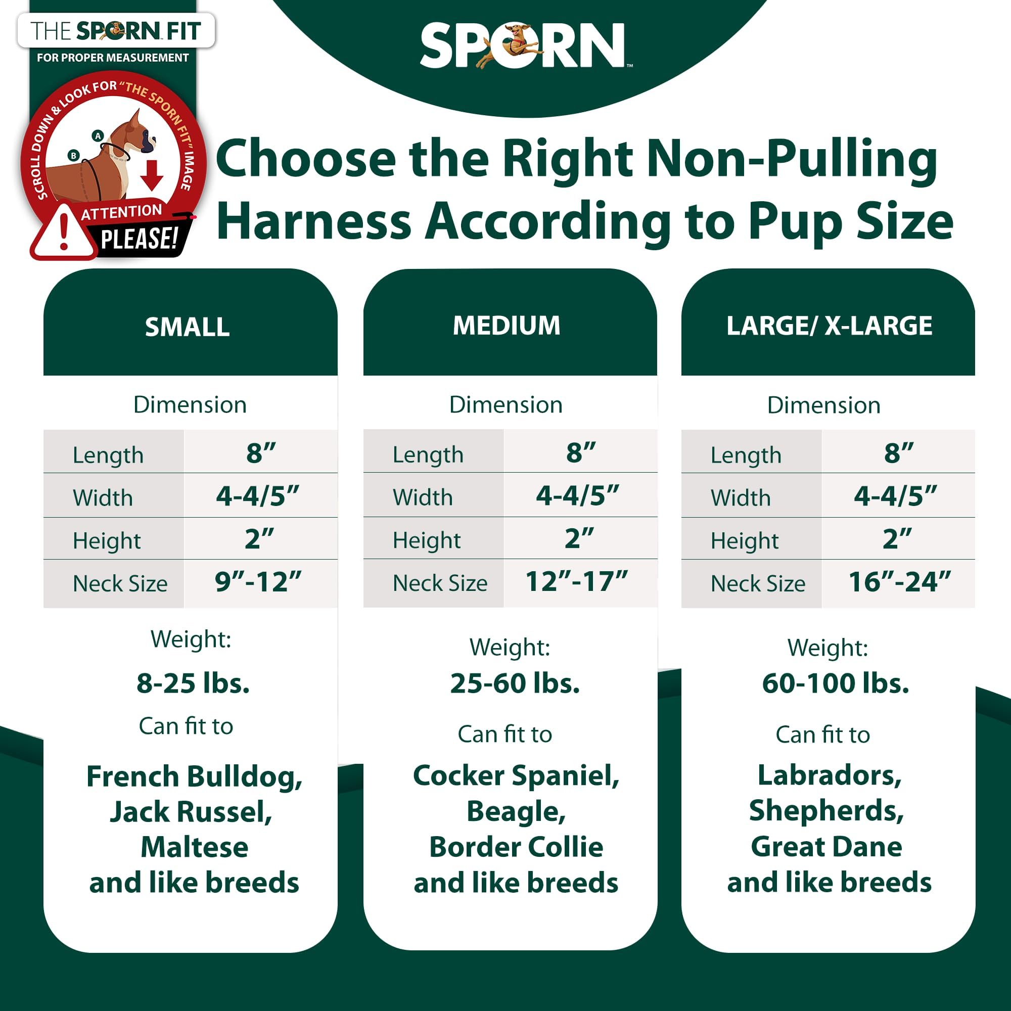 Sporn Mesh Durable Nylon Anti Breathable & Easy Body Harness, Dog No Pull Harness for Dogs Provides to Large Breeds