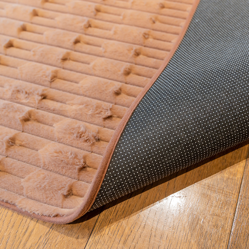 Modern Minimalist Rabbit Hair Bamboo Knot Patterned Floor Mat, Living Room Coffee Table Blanket, Easy To Maintain Home Sofa, Solid Color Rabbit Hair C