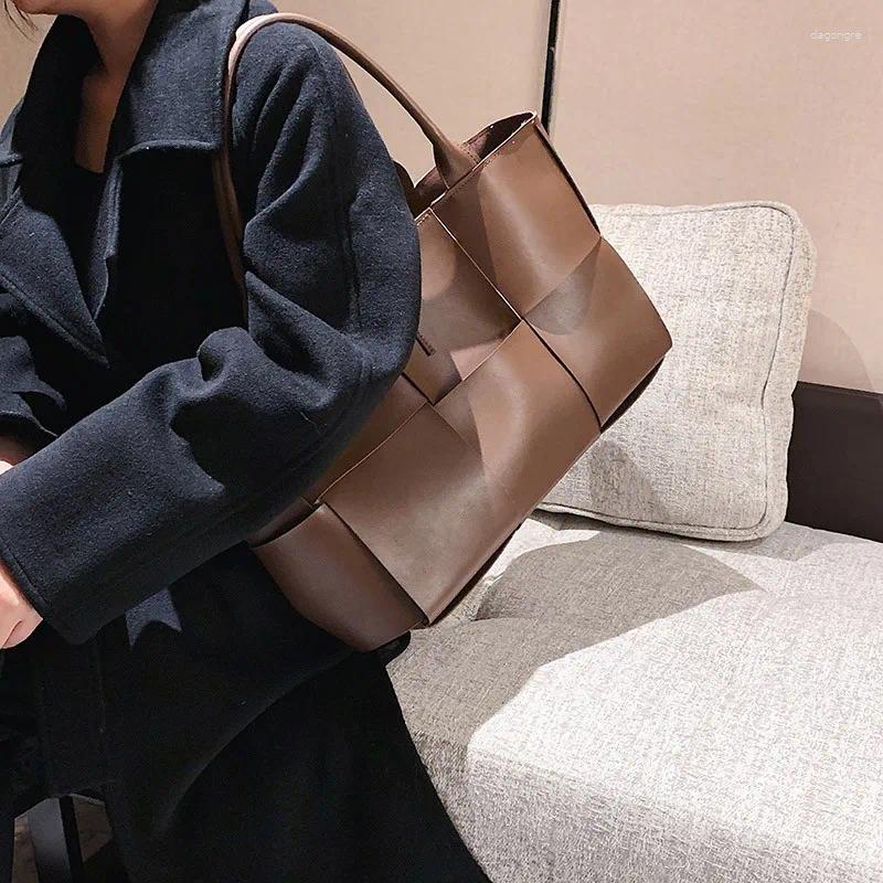 Bag Women Weave Tote Fashion High Quality PU Leather Designer String Handbag Elegant Large Capacity Female Shoulder 4
