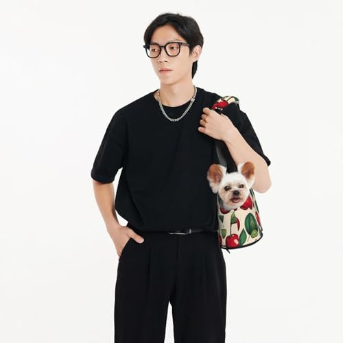 Others Dog Carrier Lovely Sweet Red Cherry 2 Pet Carrier Handbag Pet Tote Bag Cats Dogs Comfort Portable Foldable Pet Bag Dog Carrier H250213