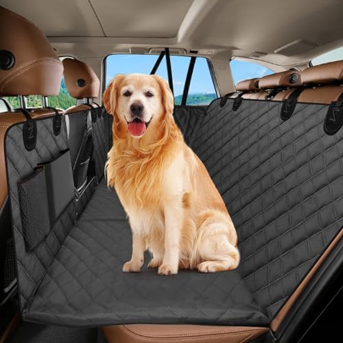 Back Seat Cover for Dogs, Dog Car Seat Cover for Back Seat, Waterproof Dog Hammock for Car Travel Bed, Foldable Backseat Pet Protector in Car SUV Truc
