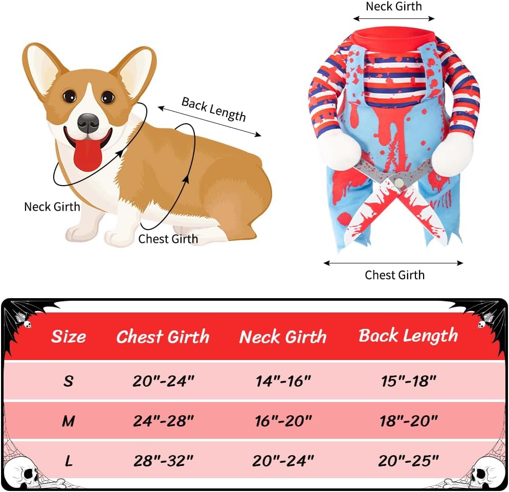 Deadly Costume Scissors Pet Halloween Small Large Dogs Puppy Cats, Funny Costumes Dog Cosplay Party Clothes Outfit for Christmas Special Events