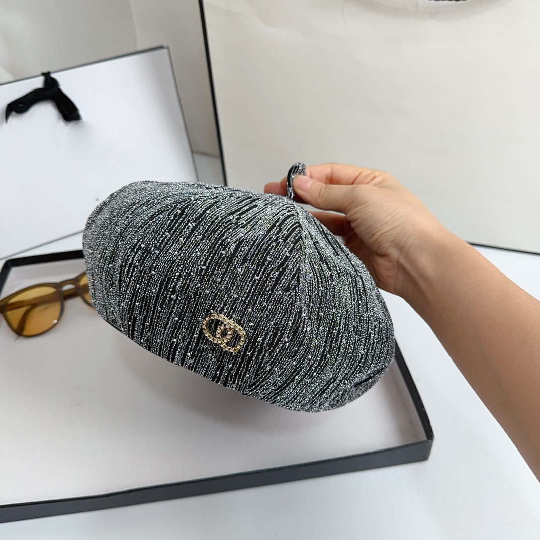 Fashion Beret Hat Letter Men Women Cotton Knitting Cap Summer Autumn Pure Color Breathable Simplicity Plaid Vintage Sun Hat Classic Fashion Accessories
