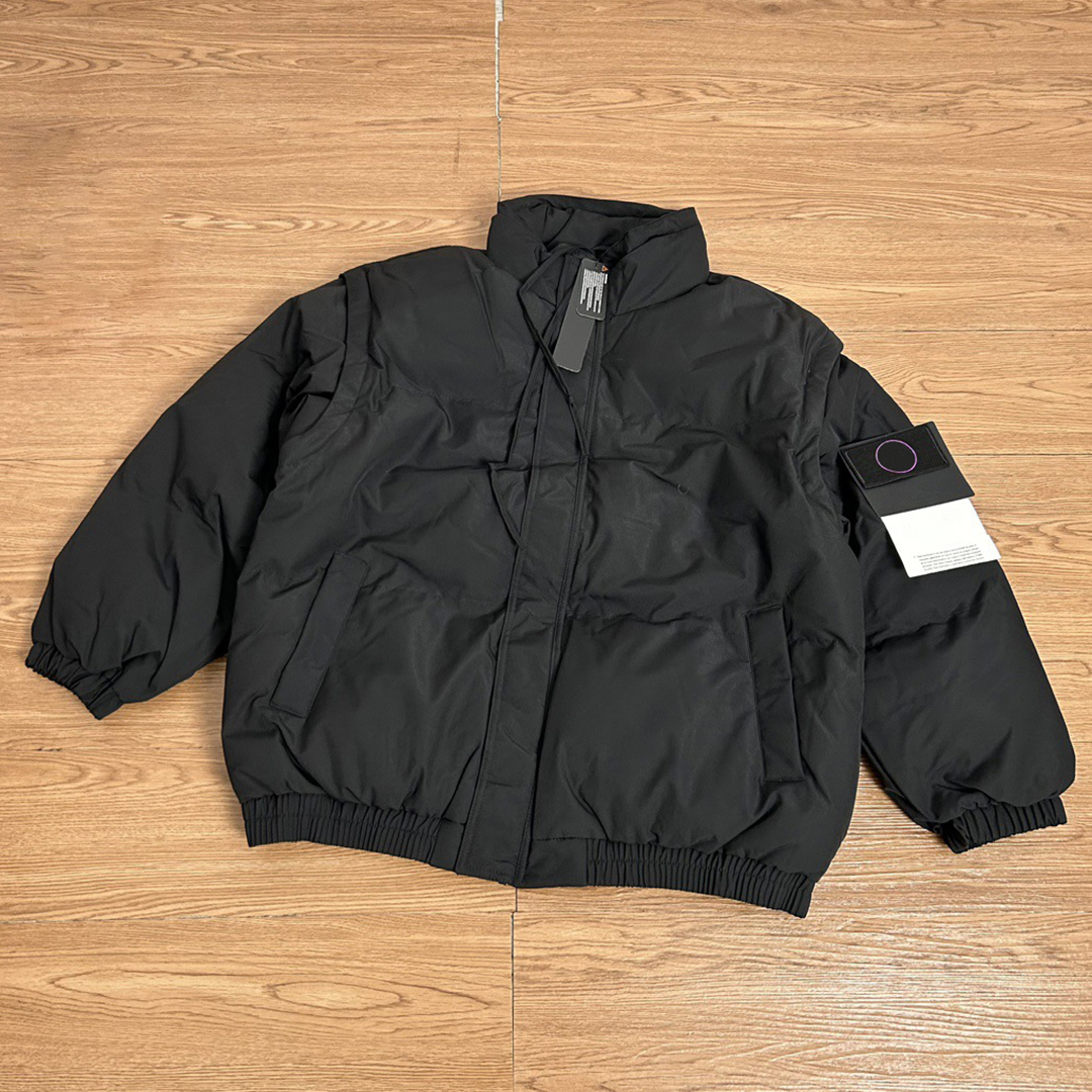 Puffer Jacket Winter Europe Designer Mens Hooded Pull Embroidery Topstoney Men Coat Fashion Outdoor Down Winterjacke Warm Veste Stone