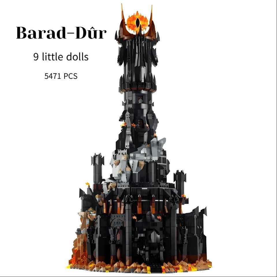 Blocks 5471Pcs 2024 New 10333 Black Tower Dark Model Building Blocks Kit Bricks Creative MOC Toy for Boys Adult Birthday GiftsY241127N96S