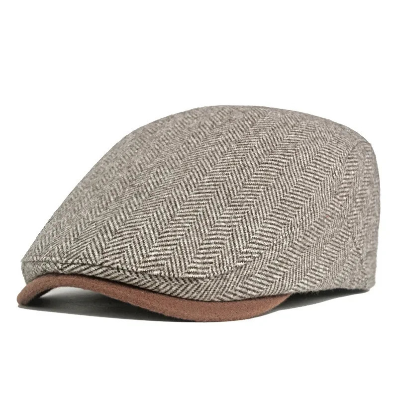 LDSLYJR Autumn and Winter Polyester Solid Warm sboy Caps Flat Peaked Cap Men and Women Painter Beret Hats 131 241127