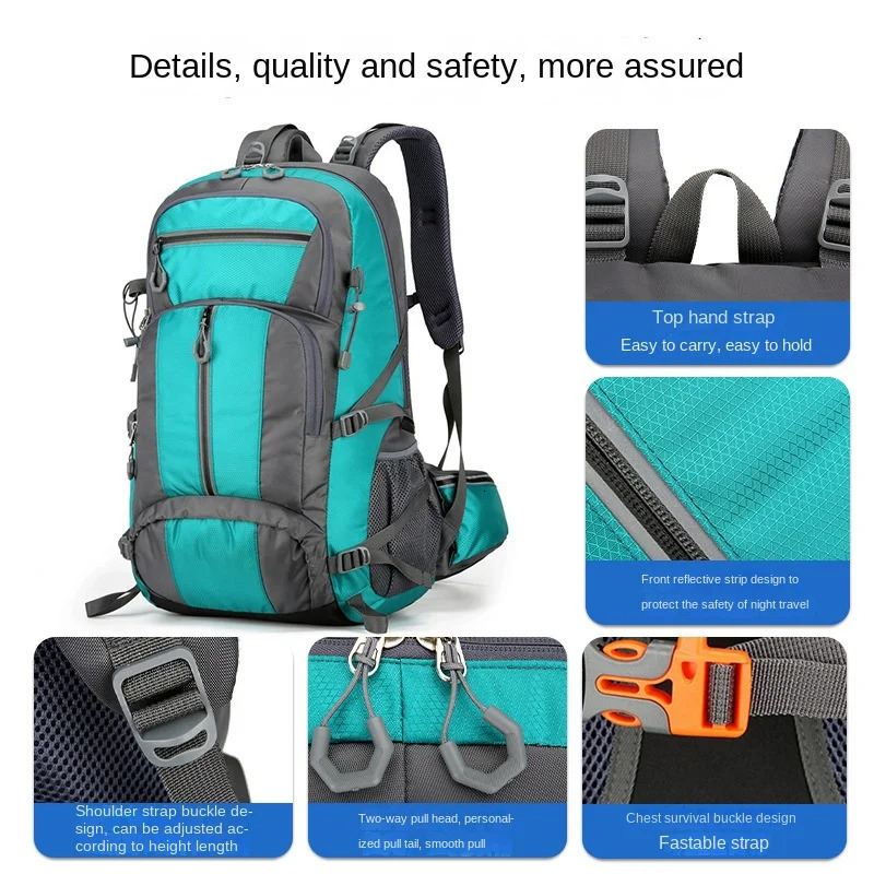 Outdoor Mountaineering Bag Professional Sports Backpack Mens and Womens Travel Hiking Climbing Travel Waterproof Backpack 241127