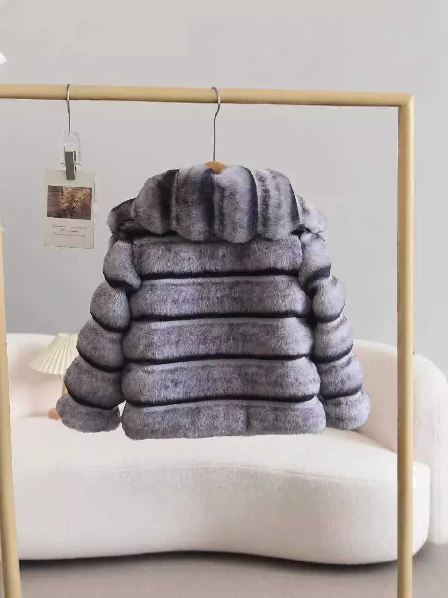 Tench coats Fashion Girls Faux Mink Fur Jacket Casual Outerwear Autumn Winter Children Grey Coat Girls Lapel Kids Wool Jacket TR298 H241127