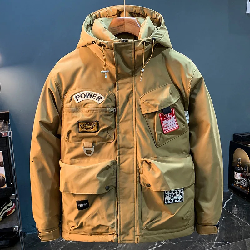 Outdoor ColdResistant Tooling down Jacket Mens Winter Hooded Fashionable HighEnd White Duck Warm Coat 241112