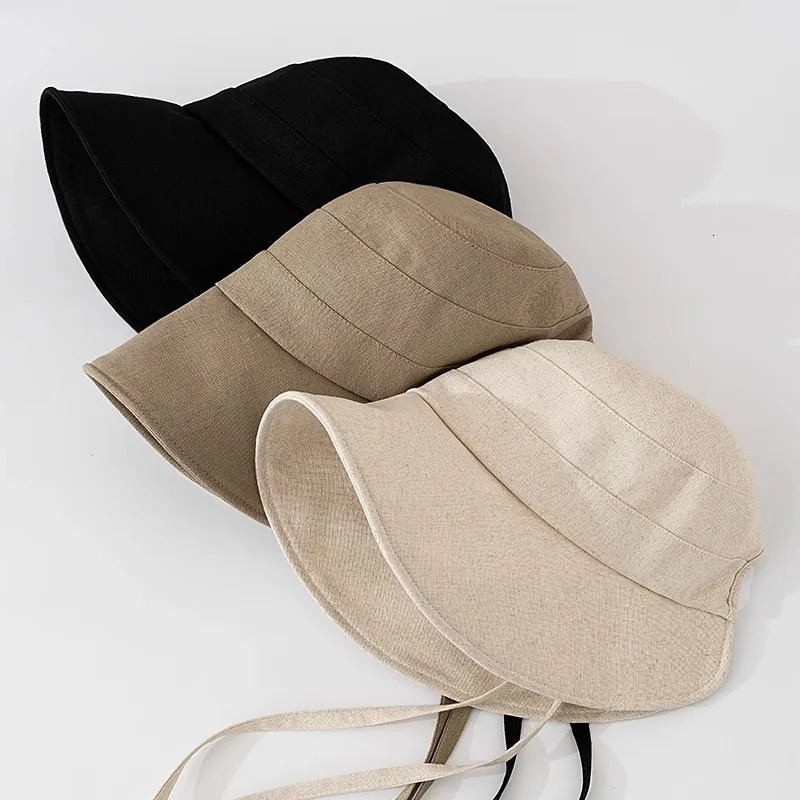 Japanese Cotton and Hemp Rope Fishermans Hat Big Buri Summer Lightweight Breathable Sunshade Hat Korean Version Lolita Hat Bucket Hat 241127