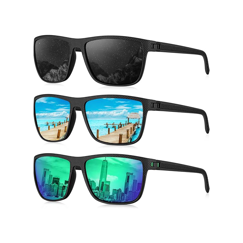 3 Pack sunglasses men Polarized Sunglasses for Men, Luxury designer Lightweight Sun Glasses with UV Protection for Driving Fishing Golf