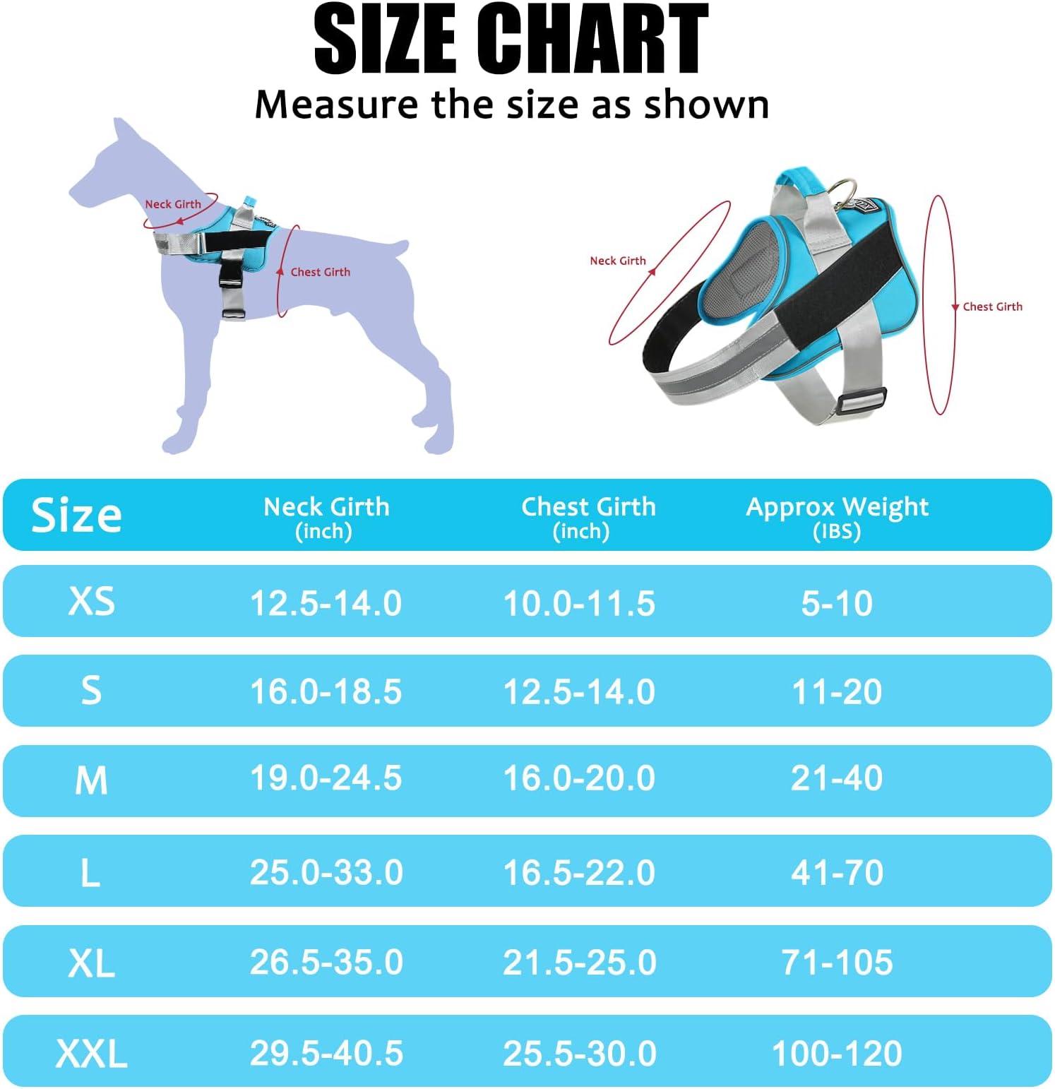 Bolux Harness, No-Pull Reflective Dog Vest, Breathable Adjustable Pet Harness with Handle for Outdoor Walking - No More Pulling, Ting or Choking ( (Pa