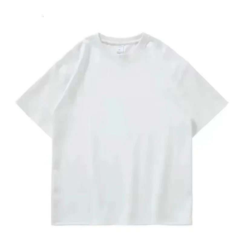 Black White GSM 500g Heavy Duty Cotton Plus Size TShirt Crew Neck Mens Short Sleeve Three Needles Half Tee 241127