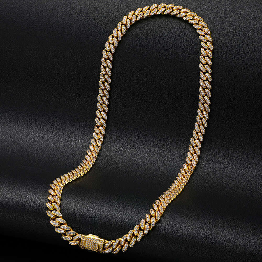 Drop Shipping Moissanite Jewelry 8mm Silver 925 Chain Necklace Iced Out Vvs Moissanite Cuban Link Chain