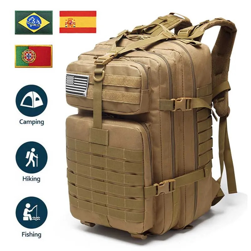 30L/50L Tactical Backpack Men 900D Nylon Hiking Bag Waterproof Rucksacks Army Outdoor Camping Trekking Hunting Bag 241127