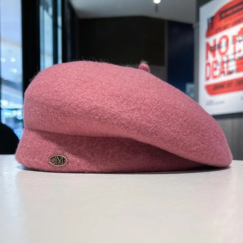 Women Autumn Winter Retro Woolen Felt Thick Berets Caps Big Head Fedora Classical Painter Hat 241127