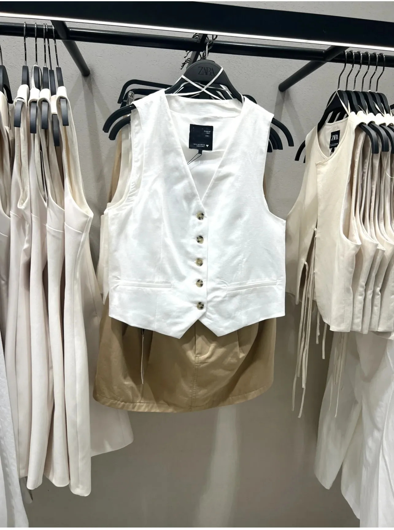 Pure and linen vest traf autumn white premium button pure cotton blended womens casual suit 241126