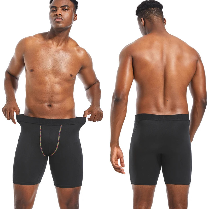 5 pieces of long boxing sports underwear high elasticity mens breathable shorts Calecon 241126
