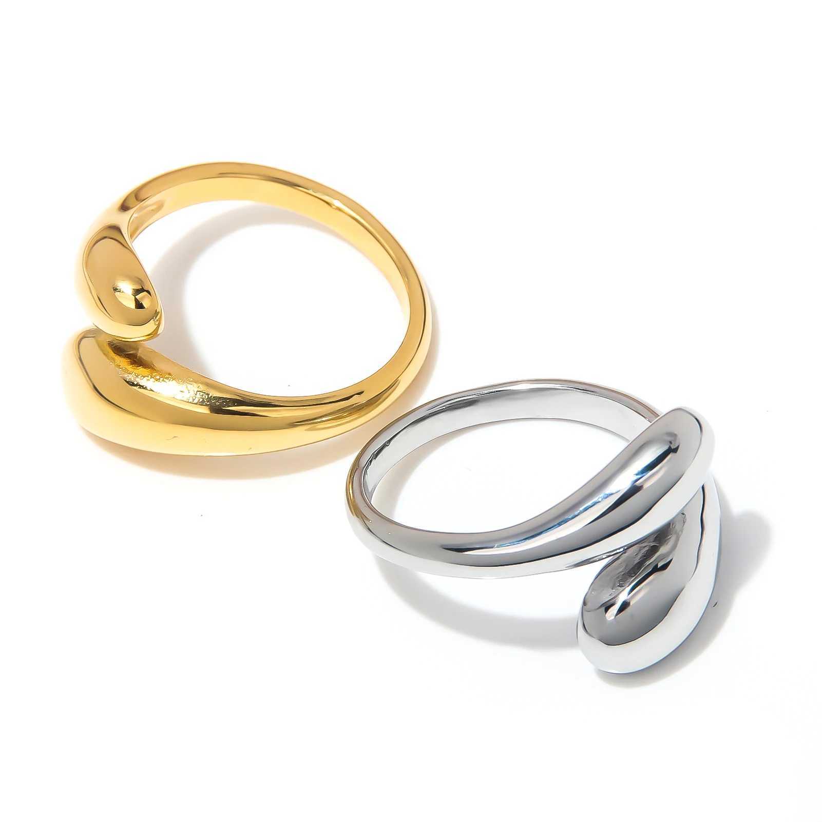 Fashion Krait Ring Water Drop Design Open Couple Rings Chunky Teardrop Adjustable Rings for Women Men Jewelry Accories GiftsXJ241127