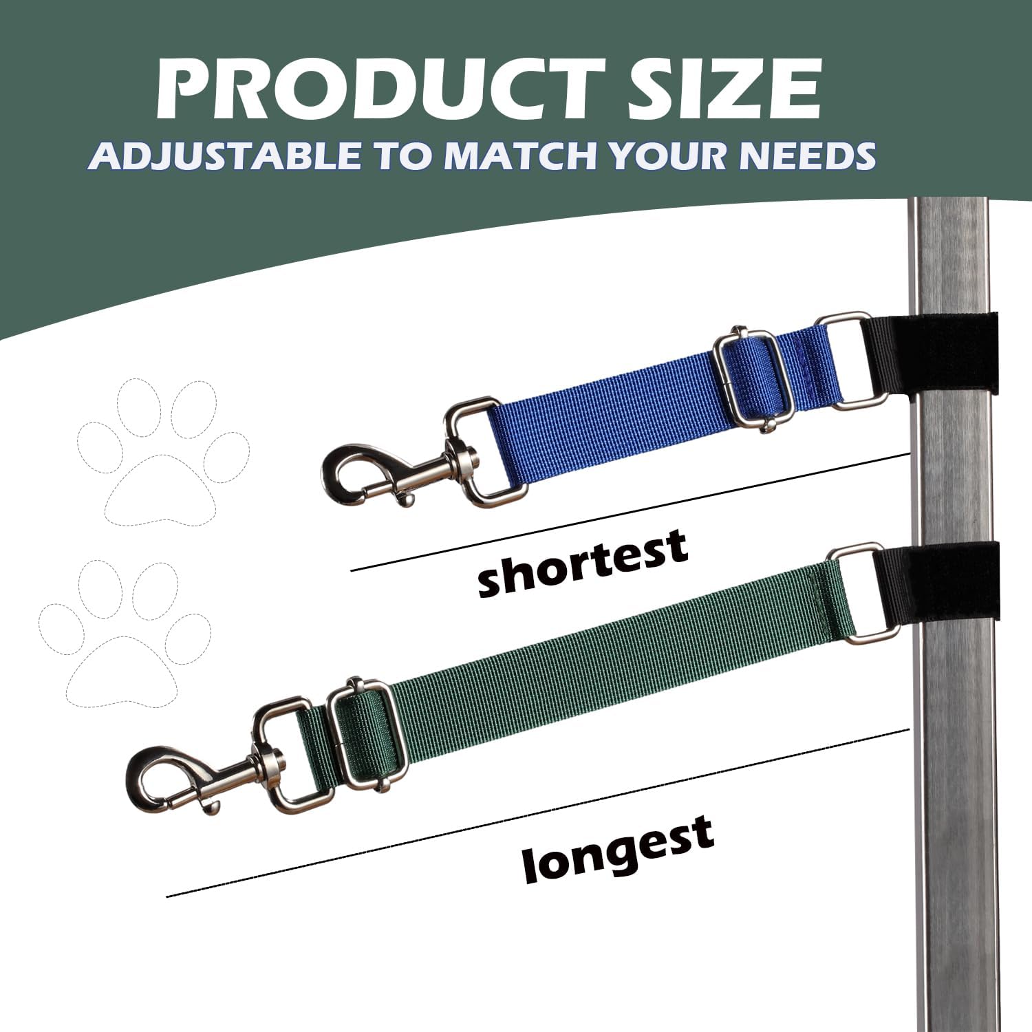 FURSDOLY Accessories - Loops Secure and Stable Loop Pet Supplies Extender Dog Grooming Arm Extension Straps 2 pcs