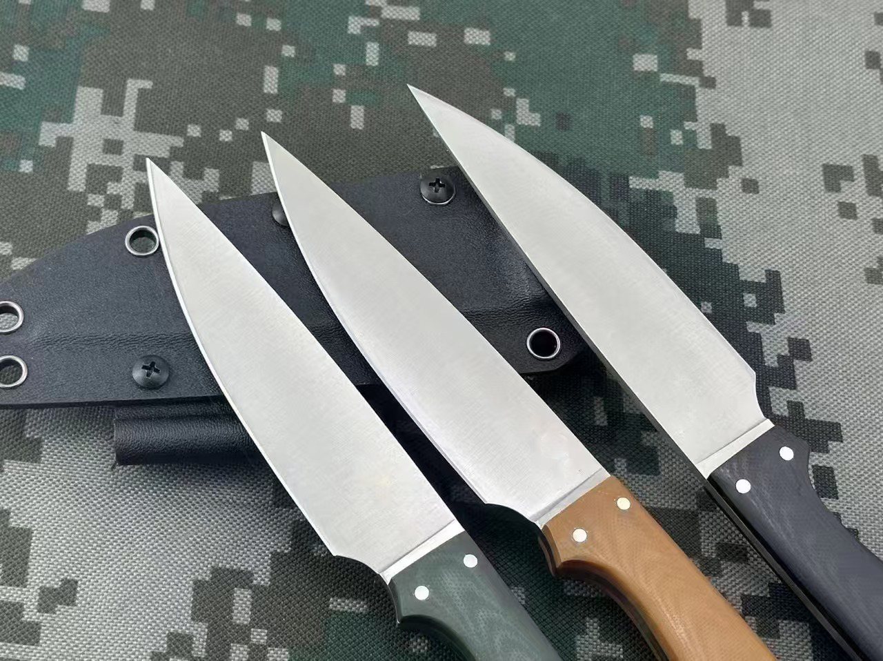 High Quality Survival Straight Knife S90V Satin Blade Full Tang G10 Handle Outdoor Camping Hiking Fishing Fixed Blade knife Knives with Kydex