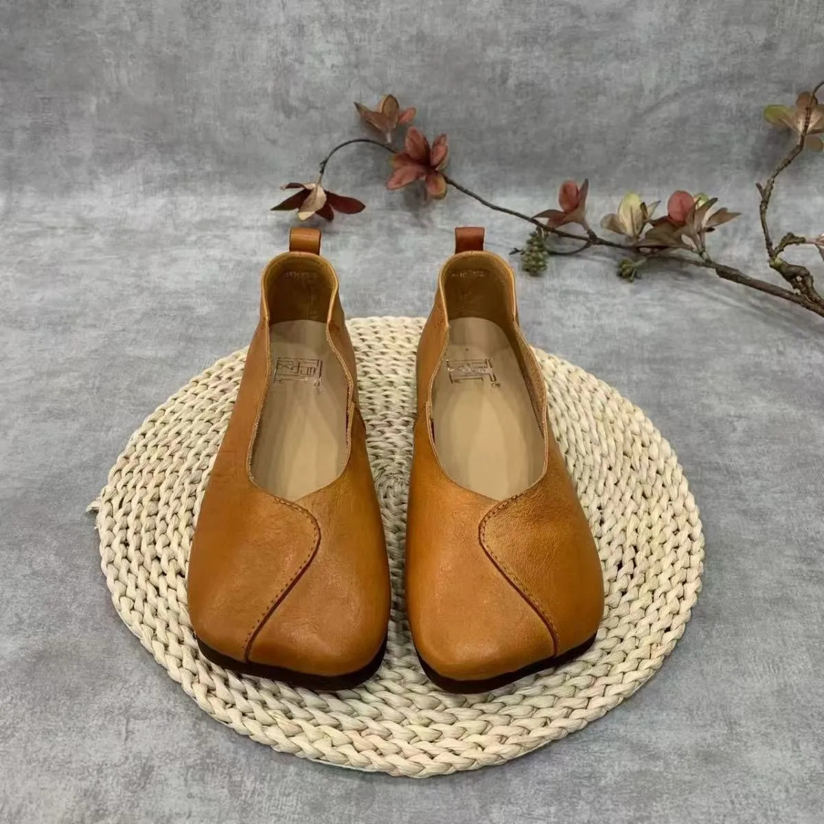 Fashion Leather Spring Autumn Breathable Flats Ballerina Shoes Women Loafers Comfortable Soft Leather Women Flats Shoes 35-41 241126