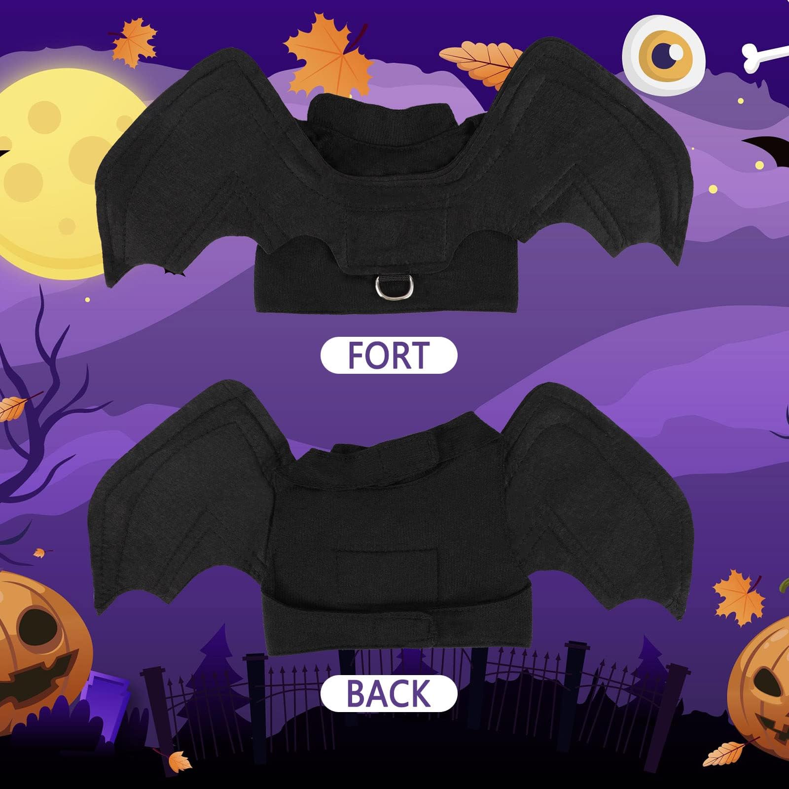 BWOGUE Bat Wings Costume Cat & Dog Pet Apparel Clothes for Halloween Party Large