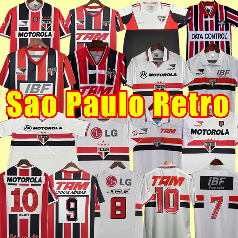 Sao paulo Mens Soccer Jerseys Home White Away Red RETRO Football Shirt Camisetas de futebol Short Sleeve 07 08 93 94 99 00 1991 1999 2007 2008 1993 1994 ELIVELTON ANILTON