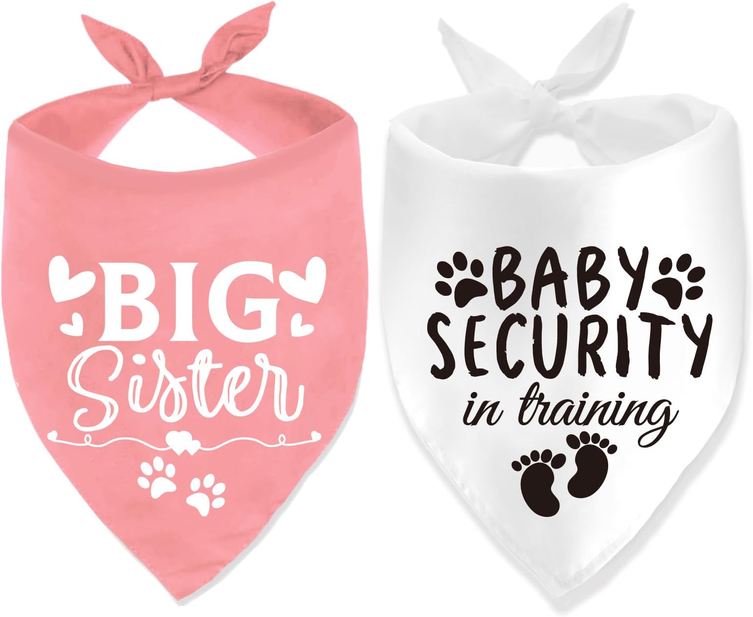 Big Sister Security in Training Printed Baby Announcement Bandanas Pregnancy Dog Bandana for Dogs Pet Scarf Accessories