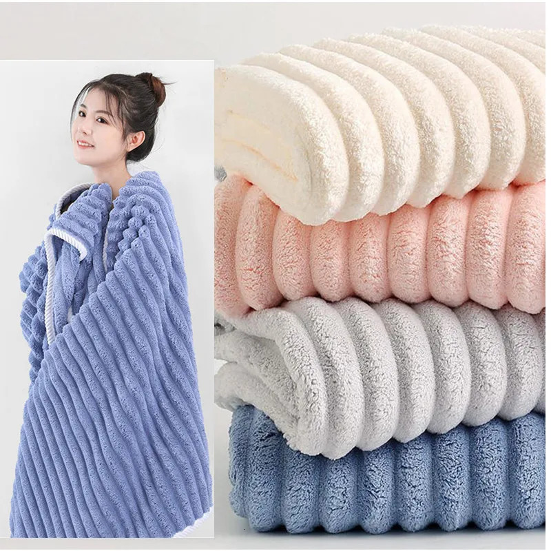 High quality jelly velvet absorbent coral velvet bath towel household thick and non shedding bathtub set 241126
