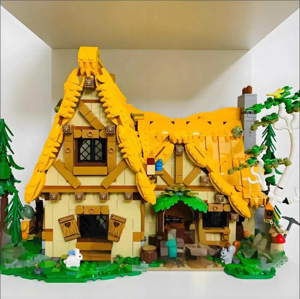 Blocks Blocks New Compatible 43242 Sleeping Princess Seven Dwarfs House Cottage Evil Queen Building Blocks Bricks Kid Toys Christmas GiftY241127CN5P C