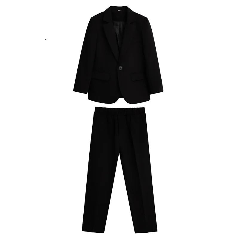 Kids Solid Blazer Jacket Pants Suits Boys Tuxedo Formal Dress Clothes Sets Children Fashion British Costume Teenage Leisure Suit 241126