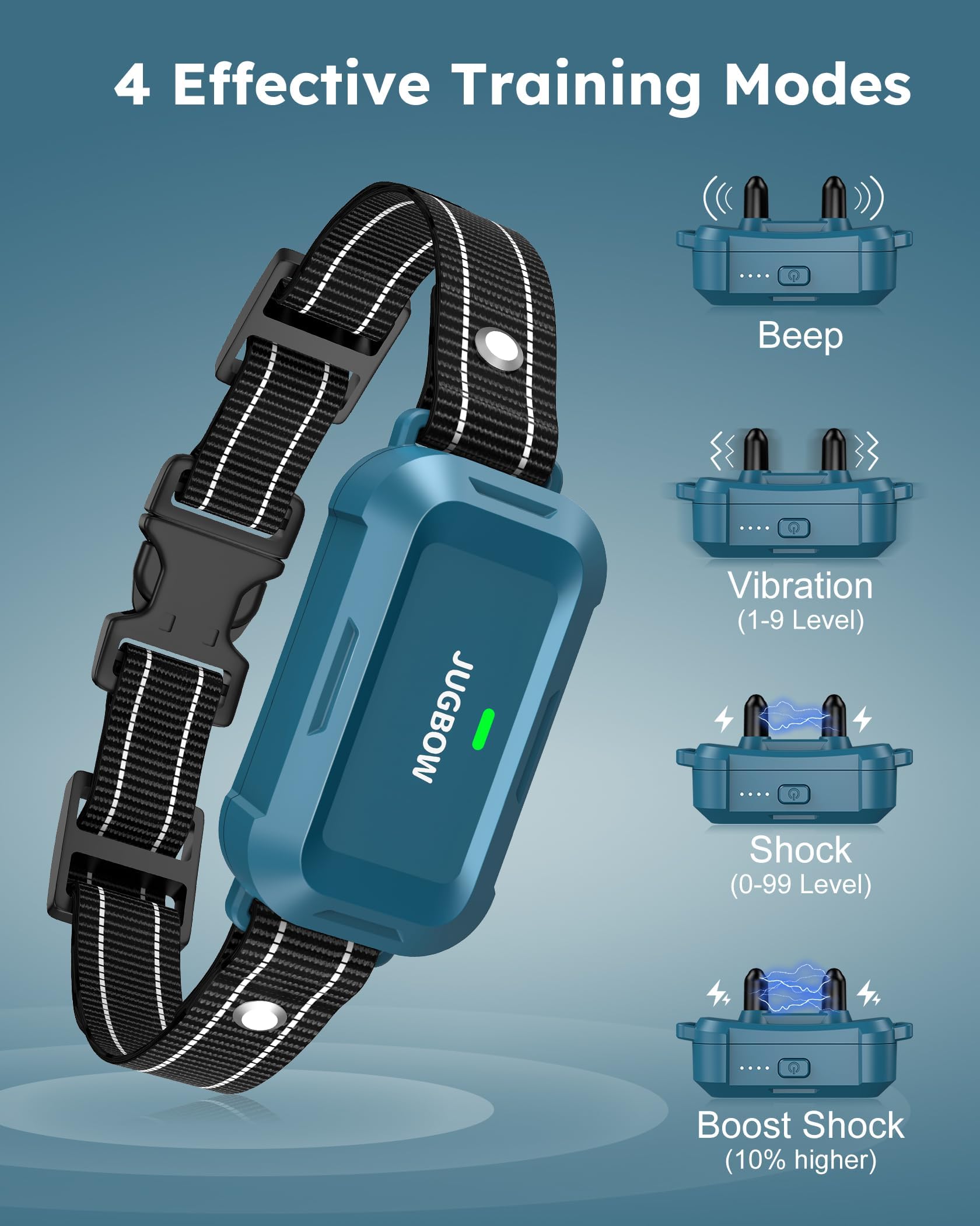 Jugbow Shock 2 - 4200FT Dog with Remote, IPX7 Waterproof E Collar Training Rechargeable Collars for Large Medium Small Dogs