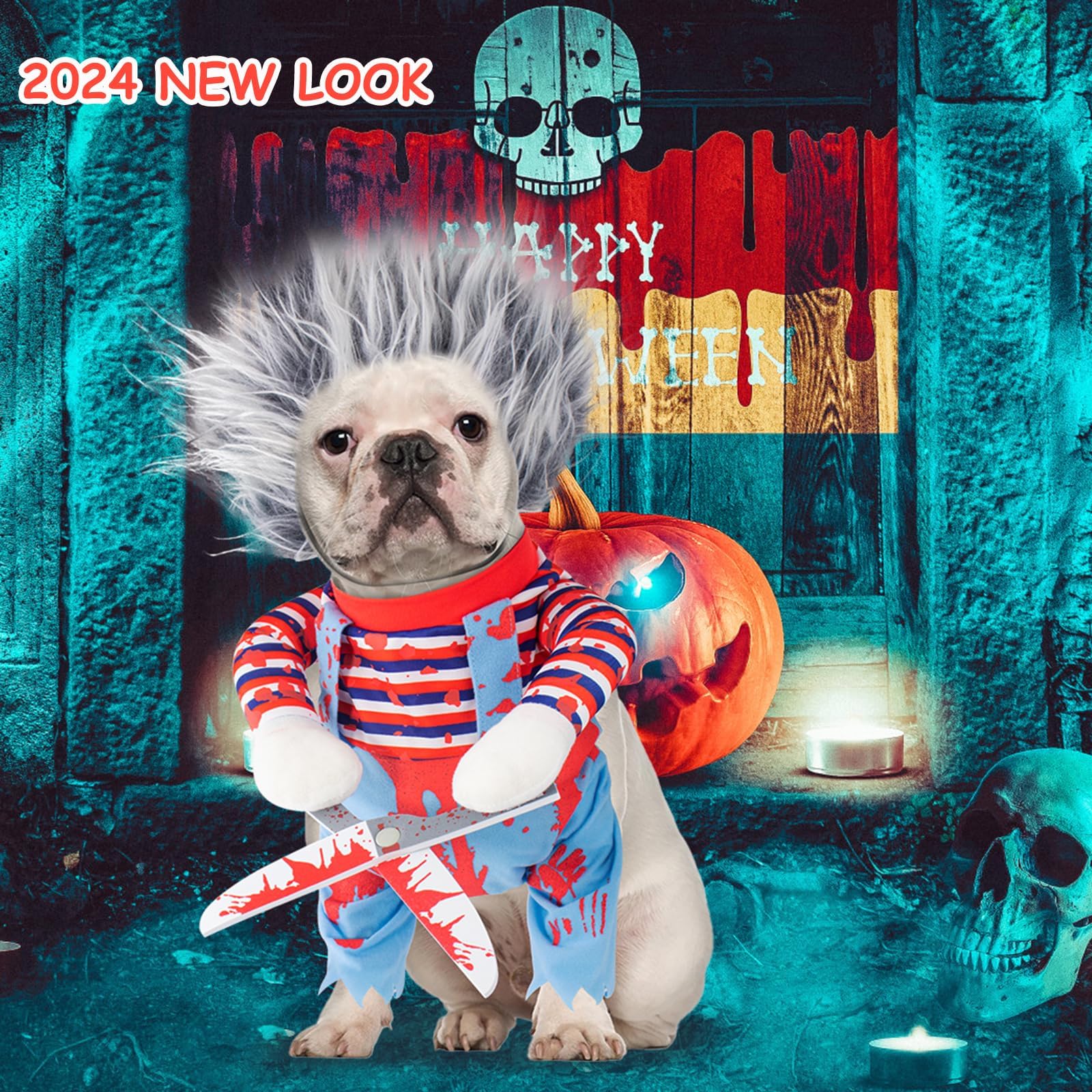 Deadly Costume Scissors Pet Halloween Small Large Dogs Puppy Cats, Funny Costumes Dog Cosplay Party Clothes Outfit for Christmas Special Events