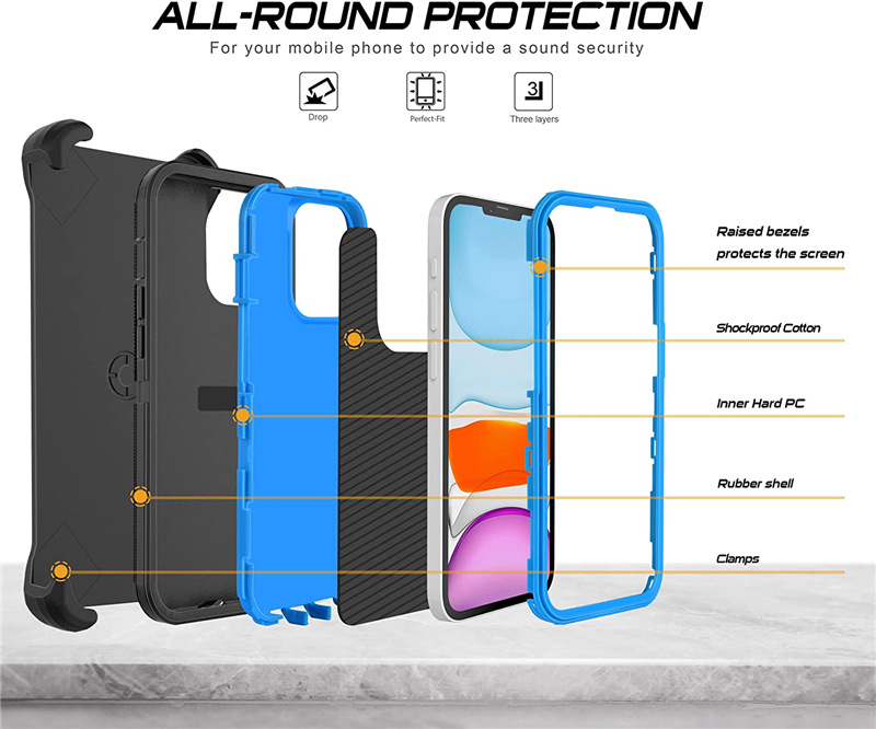 Hybrid Armor Heavy Duty Shockproof Holster Clip Robot Phone Cases For Iphone 16 15 14 Plus 13 12 11 Mini X Xr Xs Pro Max 7 8 Plus High Qulity 3 in 1 W