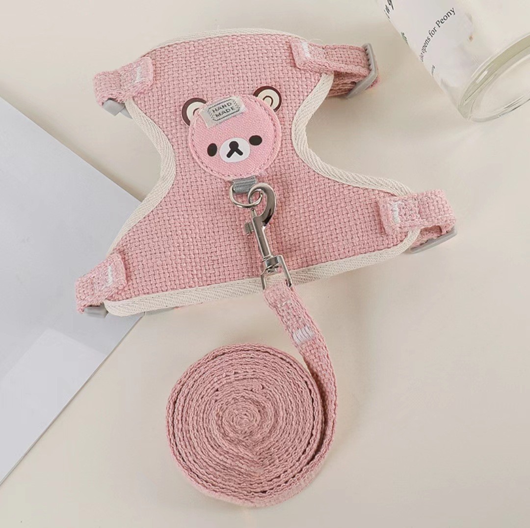 2025 New Pet Lightweight Back Bee Strap Walking Outing Traction Rope Small and Medium sized Dog Chest