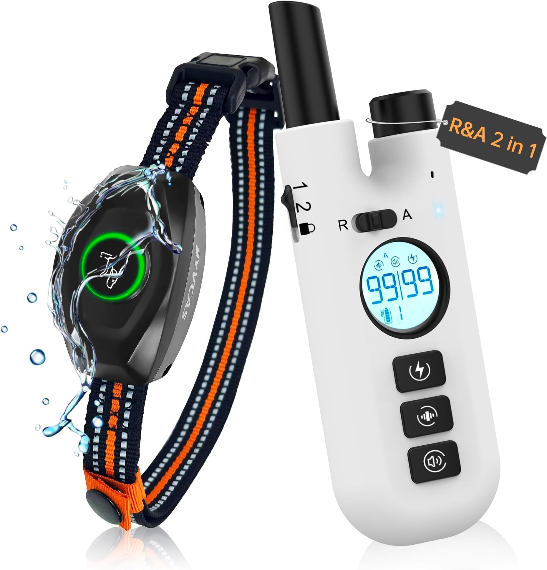 in 1 Bark with Remote, Shock for 2 Large Medium Small Dogs(15-120lbs), Anti Barking Dog Training Collar, Beep/Shock/Vibration(0-99), Smart E Collar 13