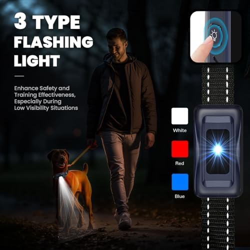 UPGRADED 4265FT Shock Remote Control Waterproof IP67 Training for Small Medium Large Dogs 8-150 Lbs Rechargeable Electric Dog E Beep Vibration Collar 