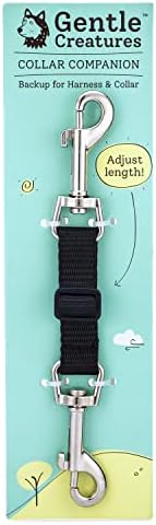 Creatures Companion Adjustable Collar Backup for Dog Harness, Prong, Pinch Collar, Gentle Lead Double Ended Clasp - Safety Clip