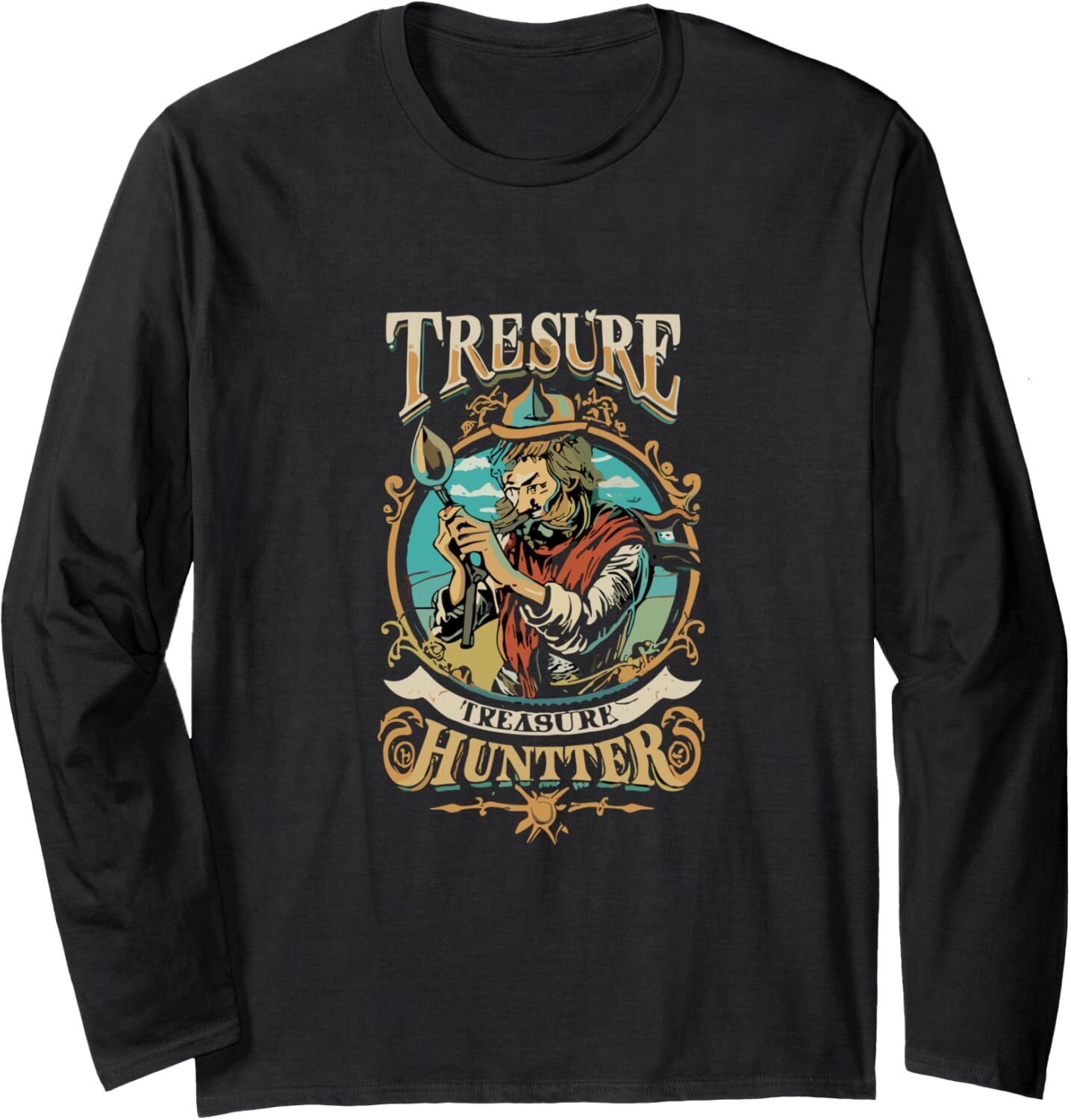 Long Sleeve Shirts for Men sweatshirt Treasure Hunter Design Long Sleeve Tee Streetwear Casual tops clothes cool