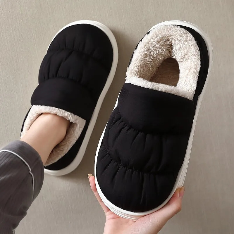 QYCKABY Plush Shoes For Women Mules Indoor Outside Winter Home Warm Fluffy Anti-skid Boots Fur Cotton Shoe Men Outdoors Sneakers241226bj