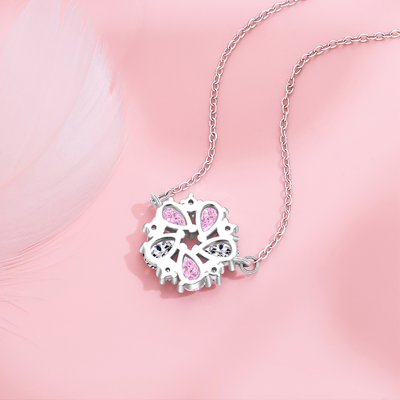 Chic Waterdrop Floral Collar Necklace - Sleek Stainless Steel Accessory with Minimalist Appeal